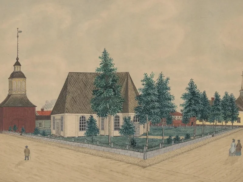 1832-Conrad Sovelius - Vecchia chiesa di Kokkola (1870)